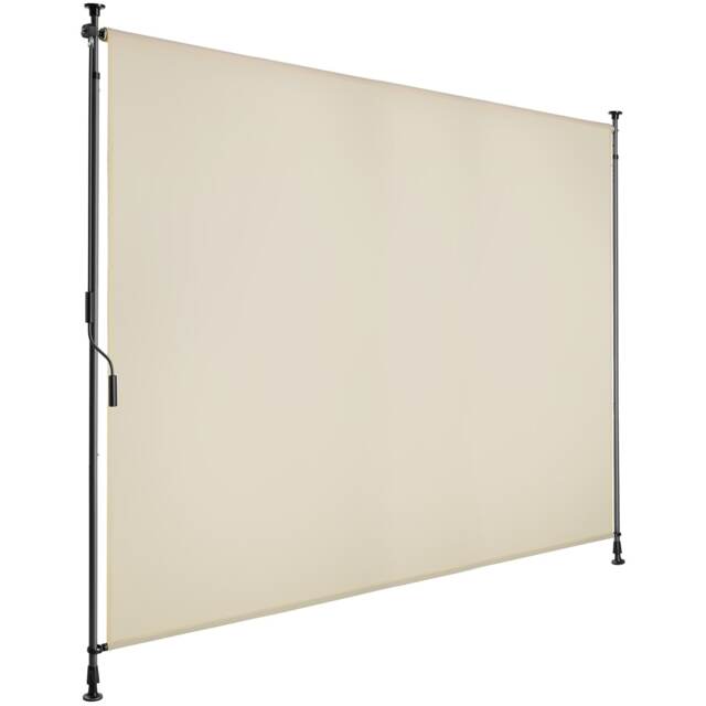 Retractable Awning Taija - tooless installation, with hand crank, retractable and UV blocking Cream beige 200 x 310 cm 1