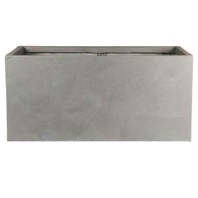 Grey Light Concrete Trough Garden Planter H37.5 L80 W37 cm, 111 ltrs Cap.