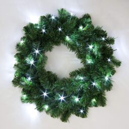 55cm Prelit Alaskan Pine Green Christmas Wreath