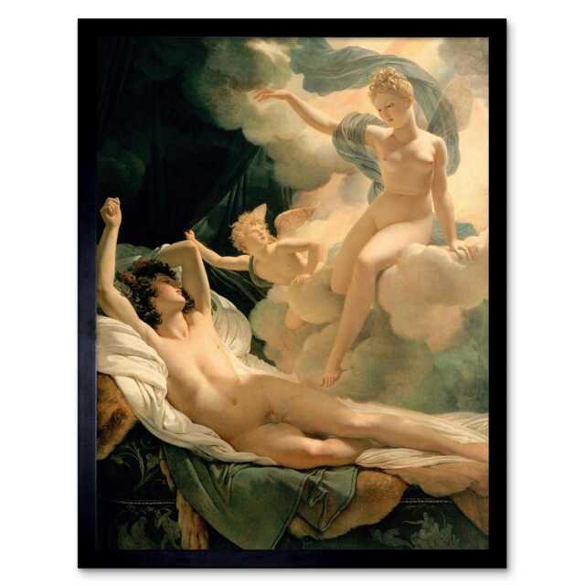 "Painting Mythology Greek Guerin Morpheus Iris 12x16"" Framed Wall Art Print"