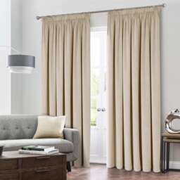 Montreal 114cm x 137cm Natural Taped Top Curtains Cream Natural 1