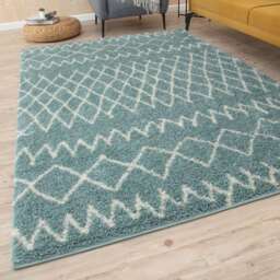 The Rugs Moroccan Collection Soft Tangier High Pile Shaggy Rugs and Runners Living Room
