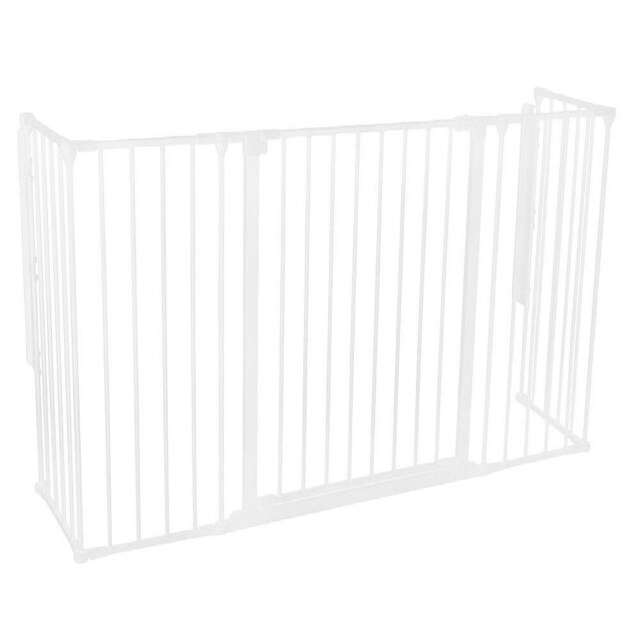 Safetots Extra Tall Multi Panel Fire Surround, 51cm Deep x 164cm Wide, White, 105cm High, Baby and Toddler Fire Guard
