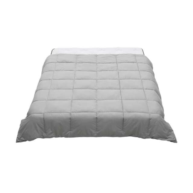 Living and Home Alternative Quilted Duvet Insert with Corner Tabs- Super King Size, Grey Grey