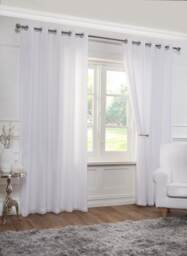 Voile Lined Eyelet Voile Curtains 168cm x 228cm White White White