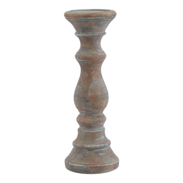 Hill Interiors Siena Column Candle Holder - Brown - 20cm x 10cm x 10cm