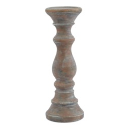 Hill Interiors Siena Column Candle Holder - Brown - 20cm x 10cm x 10cm
