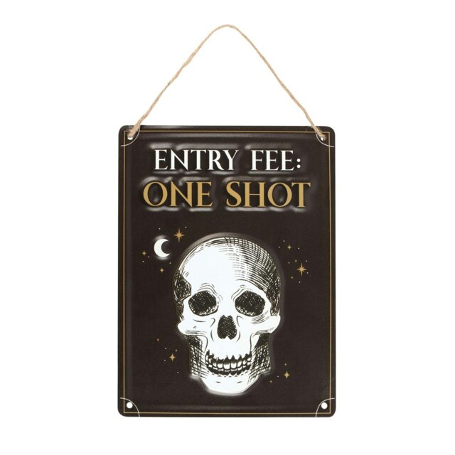 Something Different Entry Fee One Shot Hanging Sign - Black/White/Gold - One Size