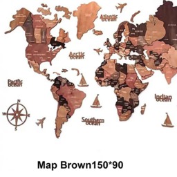 3D Wooden World Map Wall Decor Wall Art Home Office Travel Birthday Decoration