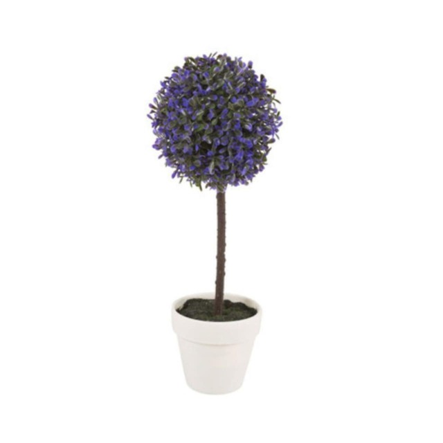 27cm Decorative Artificial Ball Plant -1-2 Pack Purple Lavender & Set of 1 1