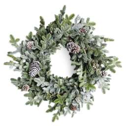 Cypress Pine Wreath 60cm PE Material Real-Touch Wreath for Door Decoration