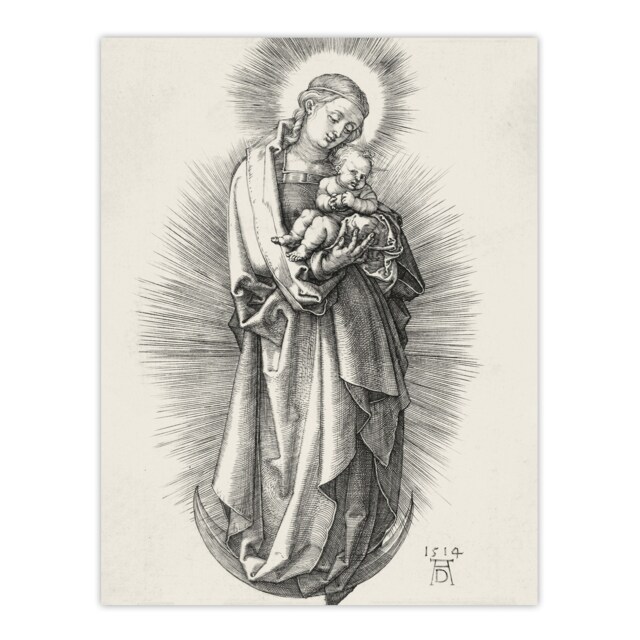 The Virgin on the Crescent Moon Durer Huge Wall Art Print 18X24 In