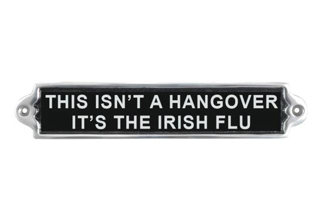 """This isn't a Hangover It's the Irish Flu"" Wall Plaque - Aluminium - L1 x W25 x H6 cm"