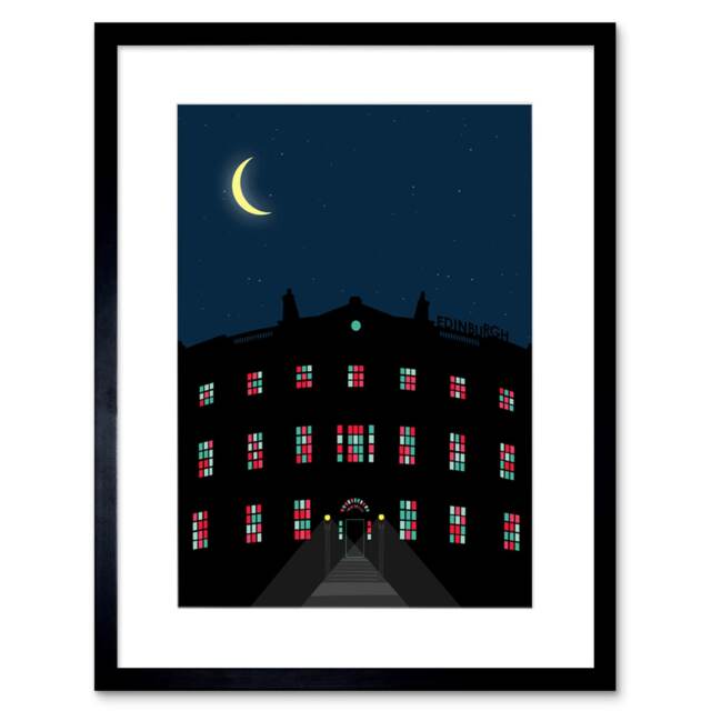 "Bute House Night Sky Edinburgh Scotland 9x7"" Black Framed Wall Art Print"