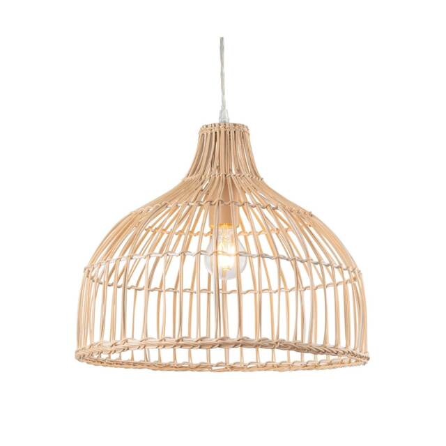 Dome Pendant Light Natural Rattan