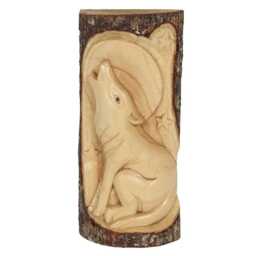 Something Different Wolf Wood Carving Wall Art - Beige/Brown - 30cm x 3.5cm x 12cm