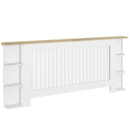 HOMCOM Vertical Slatted Heater Cover for Living Room, Extra Larg, White