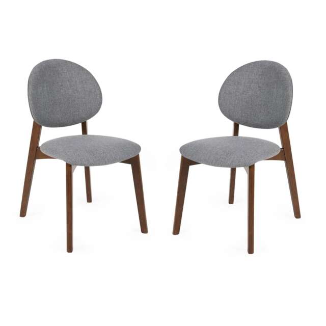 Delacroix Premium Walnut and Grey Dining Chairs - Set of 2