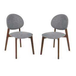 Delacroix Premium Walnut and Grey Dining Chairs - Set of 2