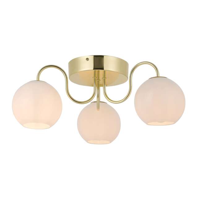 Nordlux Franca Indoor Ceiling Light Brass Metal E14 Hand Blown Glass - Mains Powered, IP20