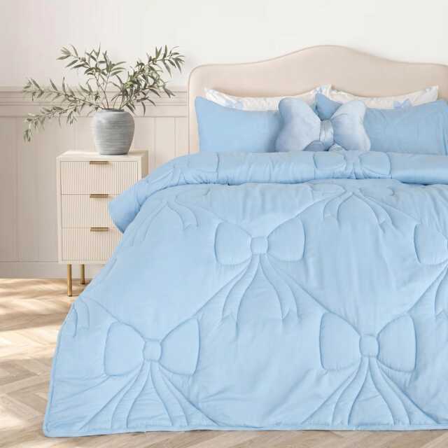 OHS Bow Lattice Coverless 7.5 TOG Duvet Bedding Set with Pillowcase