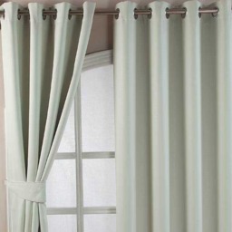 Homescapes Ivory Herringbone Chevron Blackout Curtains Pair Eyelet Style - 46x54 Inches Cream Ivory