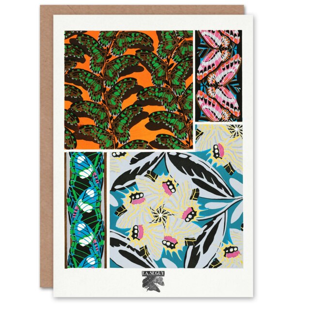 Eugene Seguy Art Card Bright Vintage Butterfly Patterns