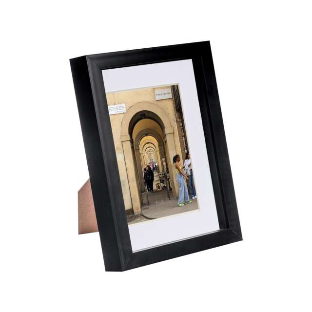 "Nicola Spring A5 (6 x 8"") Photo Frame - Black/White Mount - 3D Photo Frame Picture Frame Box Portrait Display Case (23.5 x 17cm)"