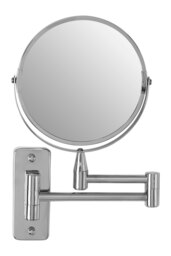 Orsina Wall Mounted Extending Mirror, Durable 29x17cm Chrome Bathroom Mirror, Swivel Design