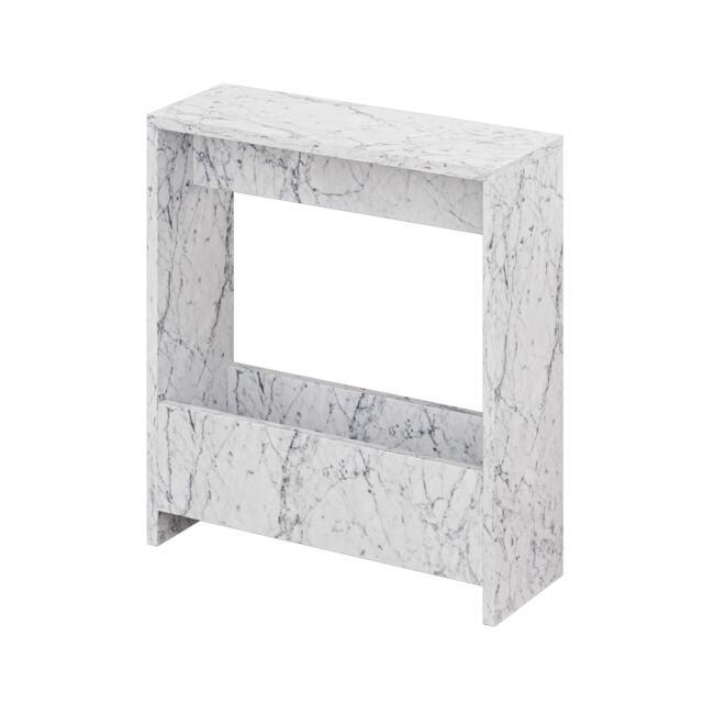 Decortie Simpi Slim Side Table 55x20x60cm White Marble Effect