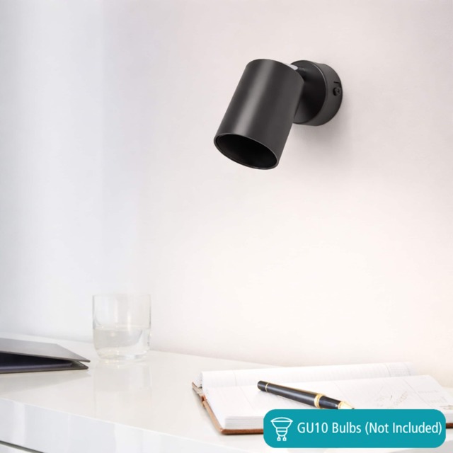 EGLO Basic Reciso-E Black Steel Single Wall Spotlight