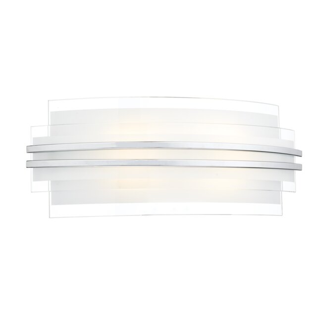 Sector Large Wall Light Frosted Glass Polished Chrome LED