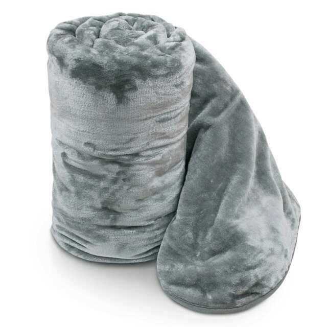 Velosso Faux Mink Thick Heavy Blanket - 150cm x 200cm Silver Silver