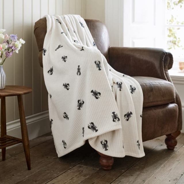 Rock Lobster Soft Coral Fleece Printed Throw