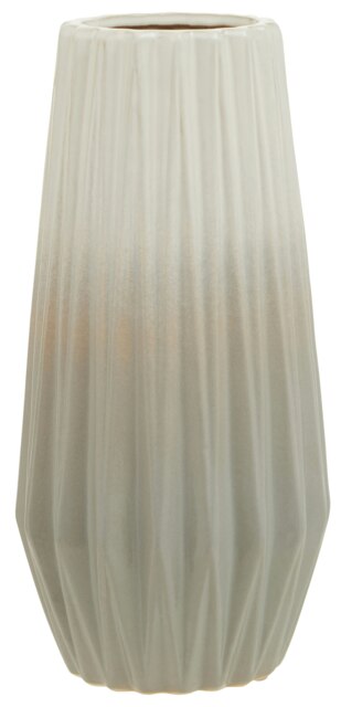 Orsina Decorative Large Grey White Ceramic Vase, Robust Pottery Vase, Sleek And Sturdy Vase For Artificial Flowers