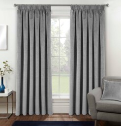 Luxury Enhanced Living Grey Velvet, Supersoft, Blackout, Thermal Curtains with Tape Top (PAIR) - 46 x 72 inch (117x183cm) Grey Grey 2