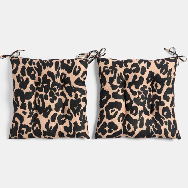 OHS 2 x Animal Print Garden Seat Pads Outdoor Chair Cushions