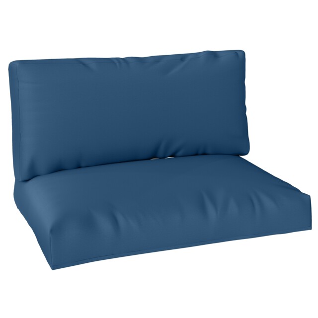 Outsunny 2 Seat Pallet Cushions 20cm Thick Outdoor Seat Pads, Navy Blue Blue