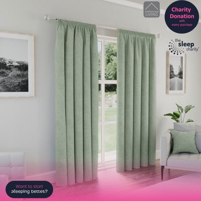Enhanced Living Dallas Blackout Thermal Green Curtains with 3 inch Tape Top Header (PAIR) - 90x72 inch (229x183cm) Green Green 2