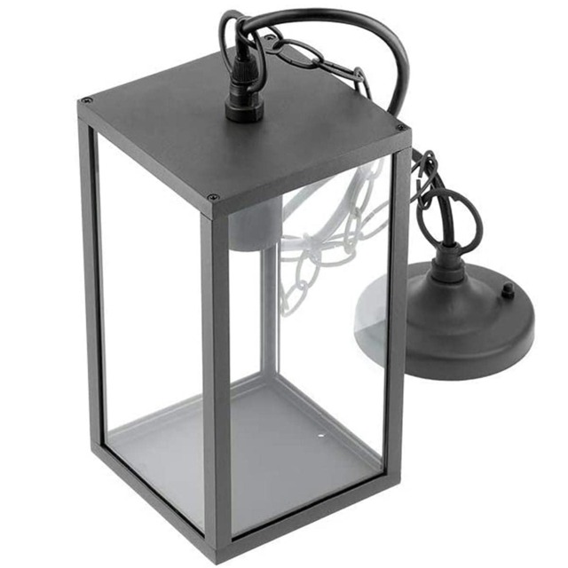 CGC SIENNA Black Hanging Outdoor Porch Lantern Ceiling Light Black