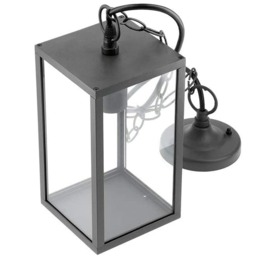 CGC SIENNA Black Hanging Outdoor Porch Lantern Ceiling Light Black