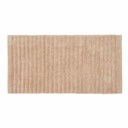 Homescapes Ribbed Cotton Spa Style Beige Bath Mat