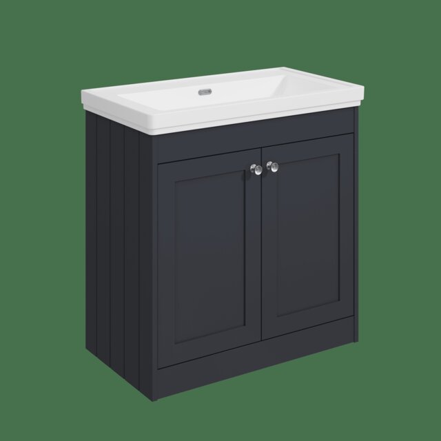 Balterley Floor Standing 2 Door Unit with Classic Basin No Tap Hole Grey 800 x 800 x 453mm