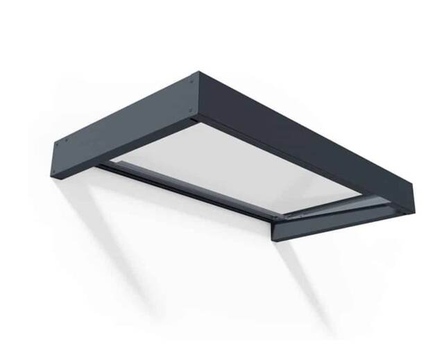 Patio Cover Sophia Door Awning Canopy 1600 Clear - Acrylic - L160 x W95 x H17 cm - Grey