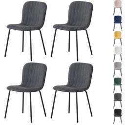 MCC Direct Set of 4 Bouclé Fabric Dining Chairs Kitchen Accent Chairs Bella