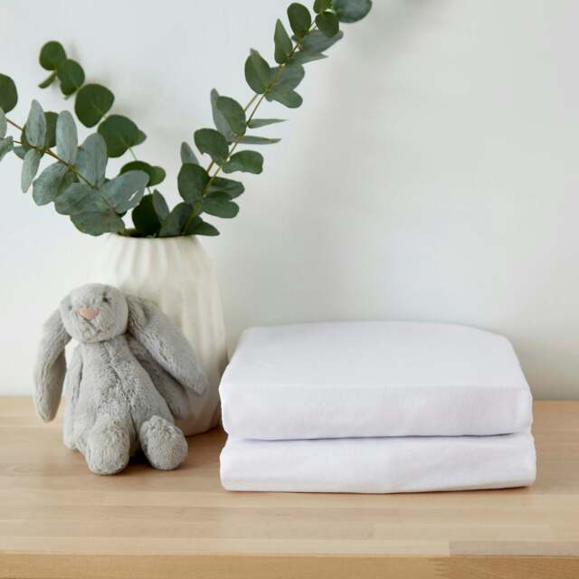 Martex Baby Fitted Sheet Twin Pack - Crib White One Size