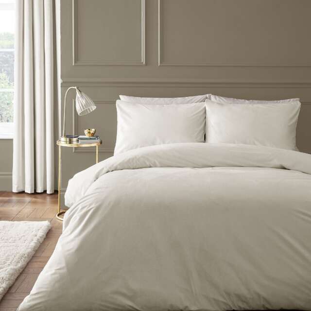 Kingsley Soft Matt Velvet Duvet Cover Set Cream Single