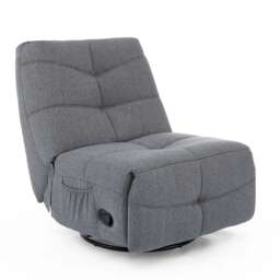 Austin Swivel & Rocker Manual Fabric Recliner Chair Grey Grey Grey One Size