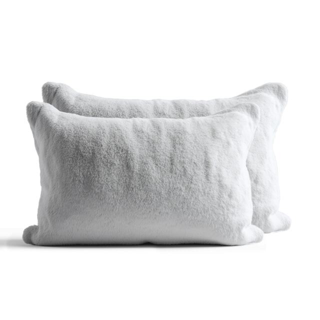 Teddy Bear Fleece Super Soft Cosy Pillow Case Pair White White