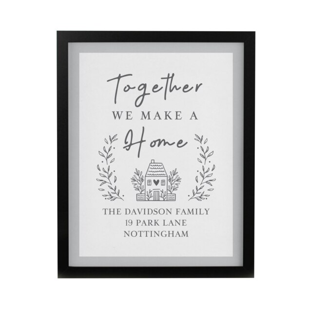 Personalised Home Black Poster Frame Black One Size